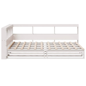 vidaXL Bookcase Bed without Mattress White 120x190cm Solid Wood Pine