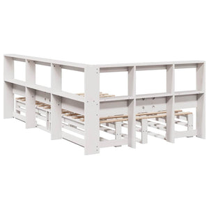 vidaXL Bookcase Bed without Mattress White 120x190cm Solid Wood Pine