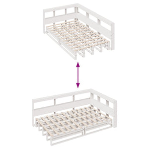 vidaXL Bookcase Bed without Mattress White 120x190cm Solid Wood Pine