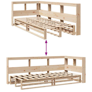 vidaXL Bookcase Bed without Mattress 90x190cm Solid Wood Pine