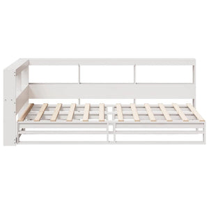 vidaXL Bookcase Bed without Mattress White 75x190cm Solid Wood Pine