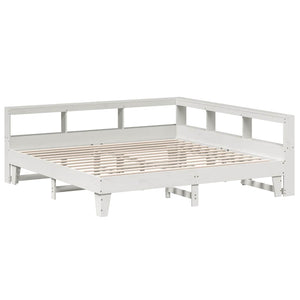 vidaXL Bookcase Bed without Mattress White 180x200cm Solid Wood Pine