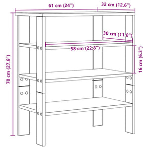 vidaXL Shoe Rack Sonoma Oak 61x32x70 cm Engineered Wood