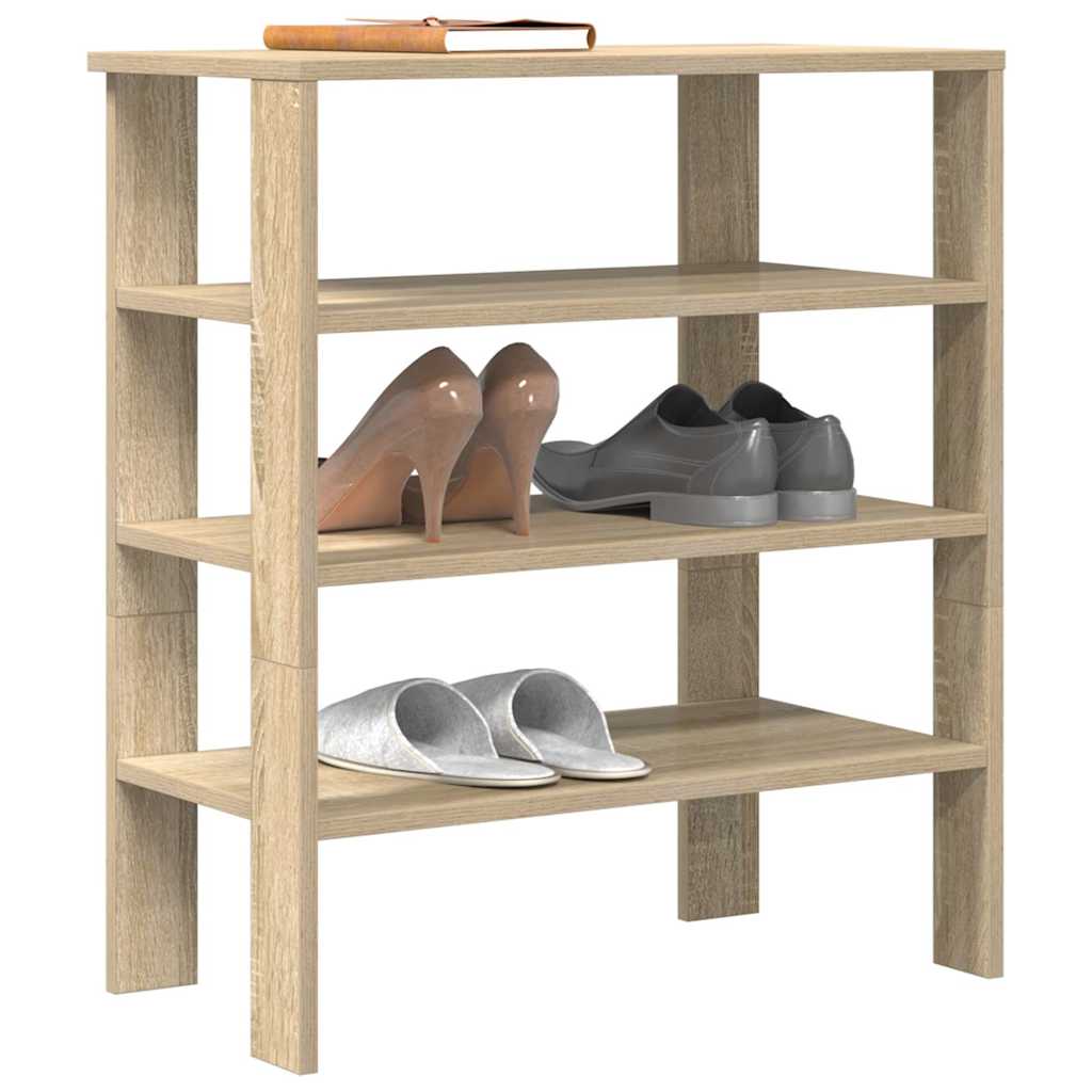 vidaXL Shoe Rack Sonoma Oak 61x32x70 cm Engineered Wood