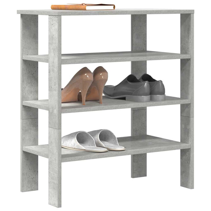 vidaXL Shoe Rack Concrete Grey 61x32x70 cm Engineered Wood