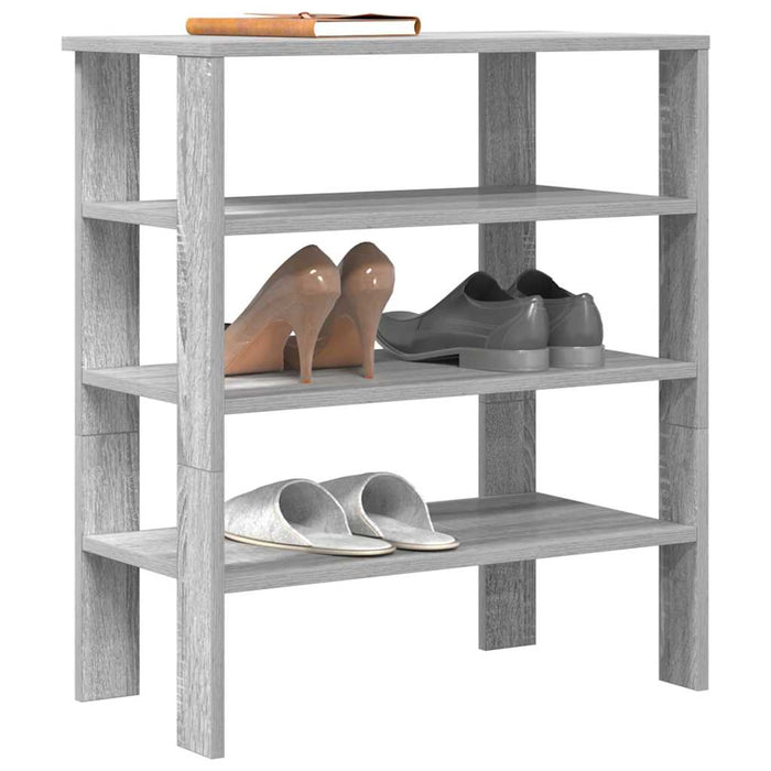 vidaXL Shoe Rack Grey Sonoma 61x32x70 cm Engineered Wood