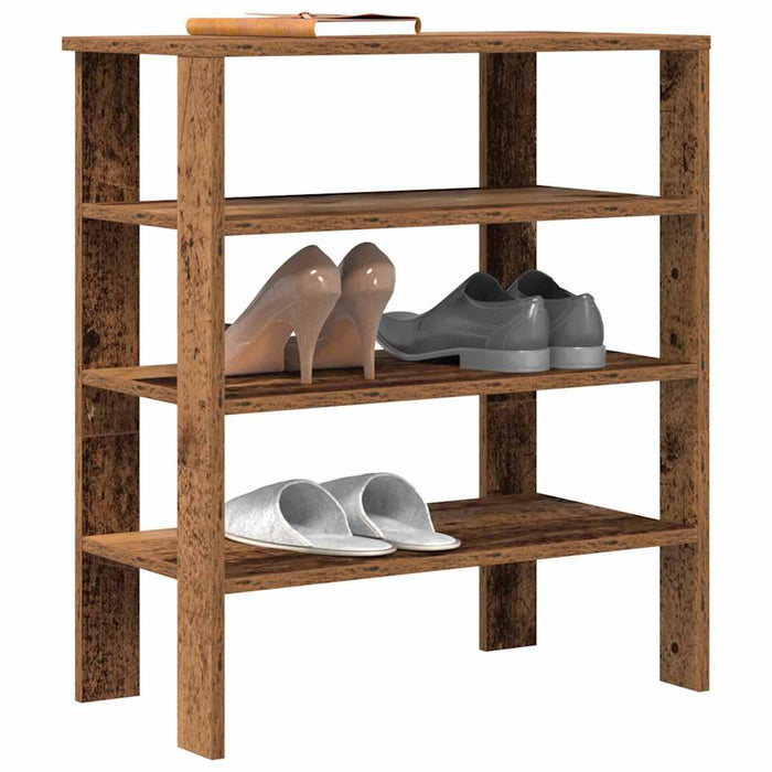 vidaXL Shoe Rack Old Wood 61x32x70 cm Engineered Wood