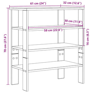 vidaXL Shoe Rack Artisan Oak 61x32x70 cm Engineered Wood