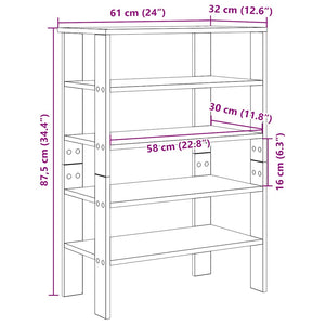 vidaXL Shoe Rack White 61x32x87.5 cm Engineered Wood