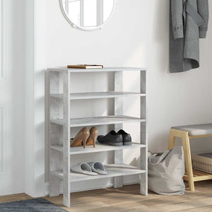 vidaXL Shoe Rack Concrete Grey 61x32x87.5 cm Engineered Wood