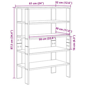 vidaXL Shoe Rack Concrete Grey 61x32x87.5 cm Engineered Wood