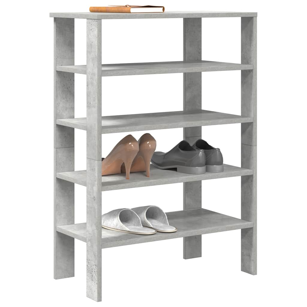 vidaXL Shoe Rack Concrete Grey 61x32x87.5 cm Engineered Wood