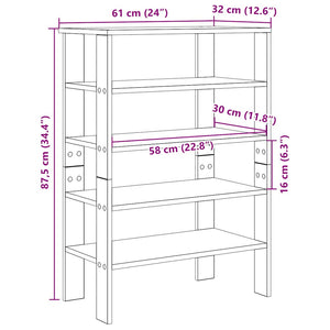 vidaXL Shoe Rack Smoked Oak 61x32x87.5 cm Engineered Wood