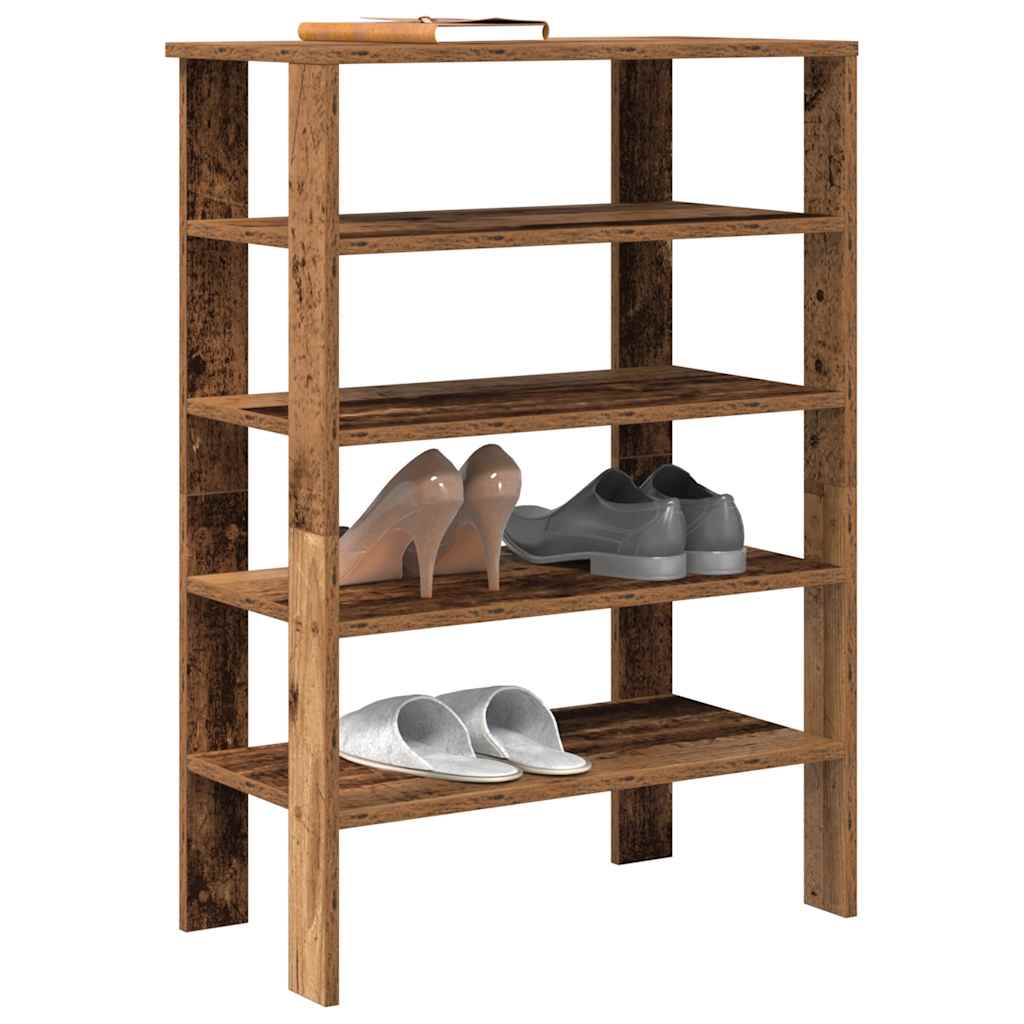 vidaXL Shoe Rack Old Wood 61x32x87.5 cm Engineered Wood