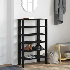 vidaXL Shoe Rack Black 61x32x105 cm Engineered Wood