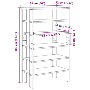 vidaXL Shoe Rack Black 61x32x105 cm Engineered Wood