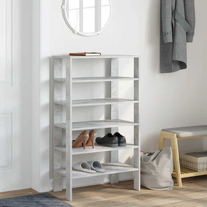 vidaXL Shoe Rack Concrete Oak 61x32x105 cm Engineered Wood