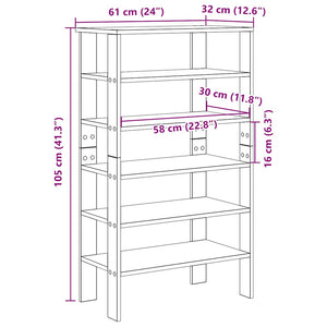 vidaXL Shoe Rack Concrete Oak 61x32x105 cm Engineered Wood