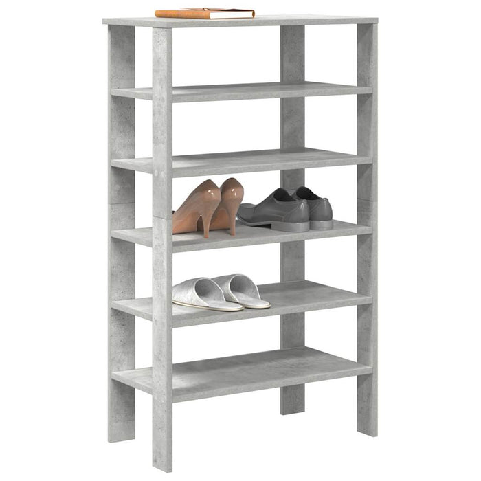 vidaXL Shoe Rack Concrete Oak 61x32x105 cm Engineered Wood