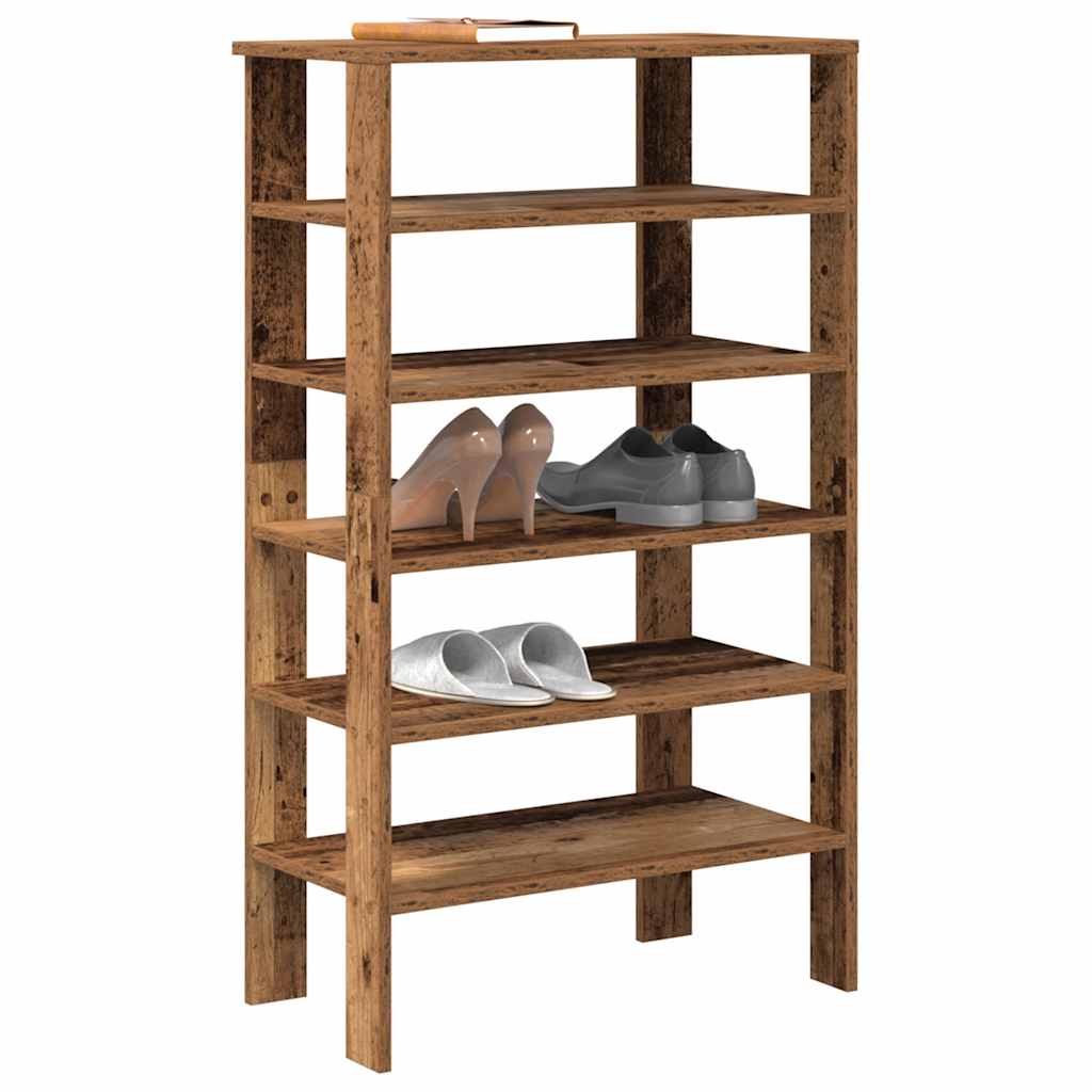 vidaXL Shoe Rack Old Wood 61x32x105 cm Engineered Wood