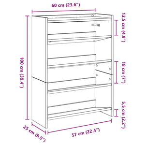 vidaXL Shoe Rack White 80x25x61.5 cm Engineered Wood