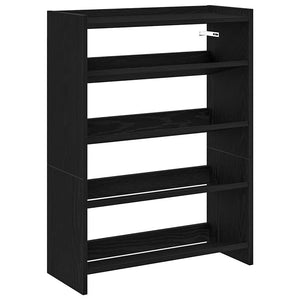 vidaXL Shoe Rack Black 80x25x61.5 cm Engineered Wood