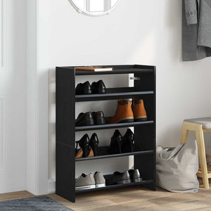 vidaXL Shoe Rack Black 80x25x61.5 cm Engineered Wood