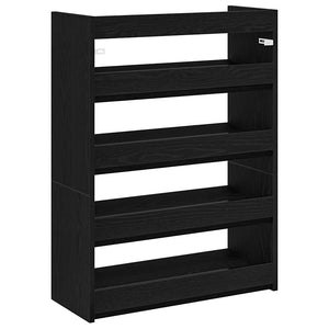 vidaXL Shoe Rack Black 80x25x61.5 cm Engineered Wood