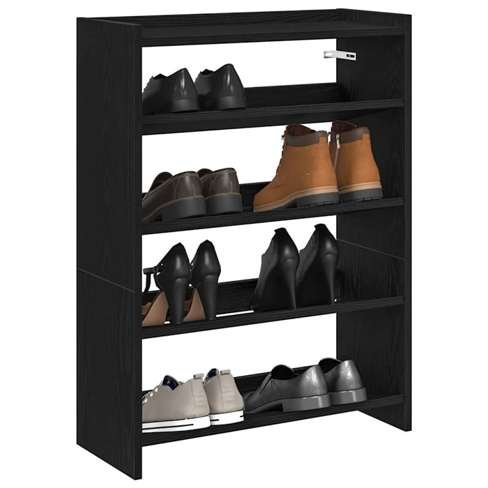 vidaXL Shoe Rack Black 80x25x61.5 cm Engineered Wood