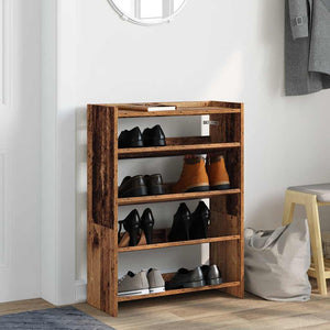 vidaXL Shoe Rack Old Wood 80x25x61.5 cm Engineered Wood