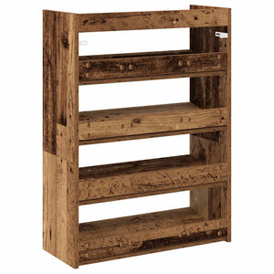 vidaXL Shoe Rack Old Wood 80x25x61.5 cm Engineered Wood