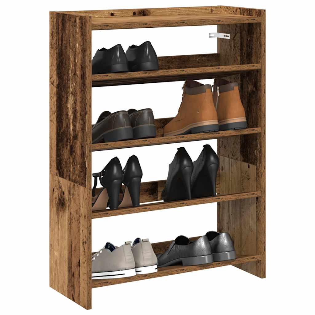 vidaXL Shoe Rack Old Wood 80x25x61.5 cm Engineered Wood