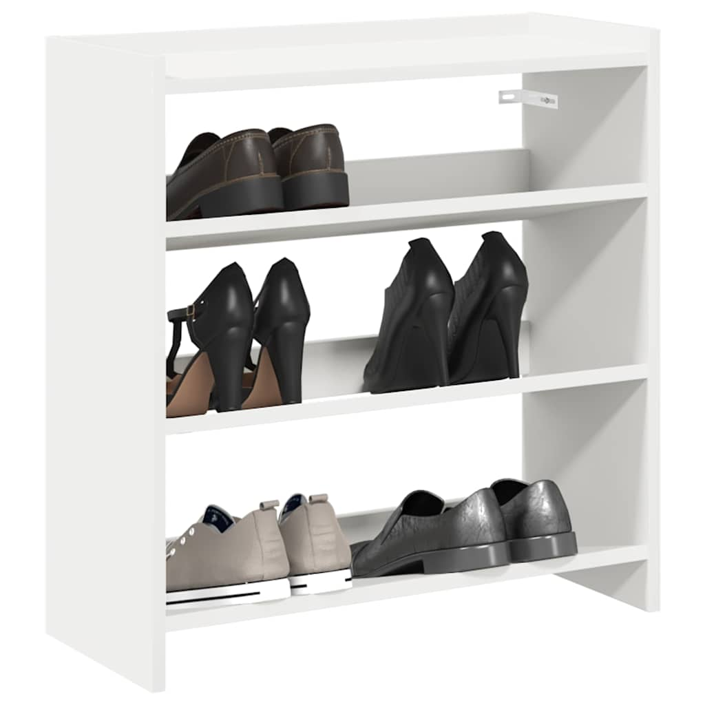 vidaXL Shoe Rack White 60x25x62 cm Engineered Wood