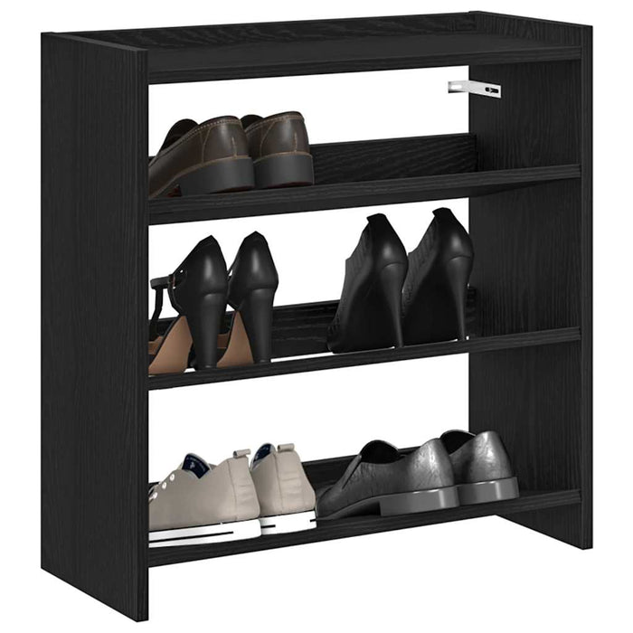 vidaXL Shoe Rack Black 60x25x62 cm Engineered Wood