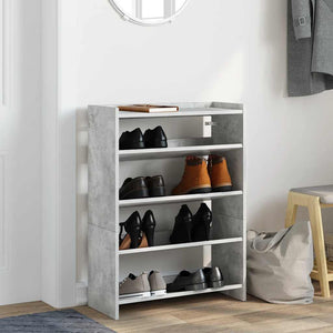 vidaXL Shoe Rack Concrete Grey 60x25x62 cm Engineered Wood