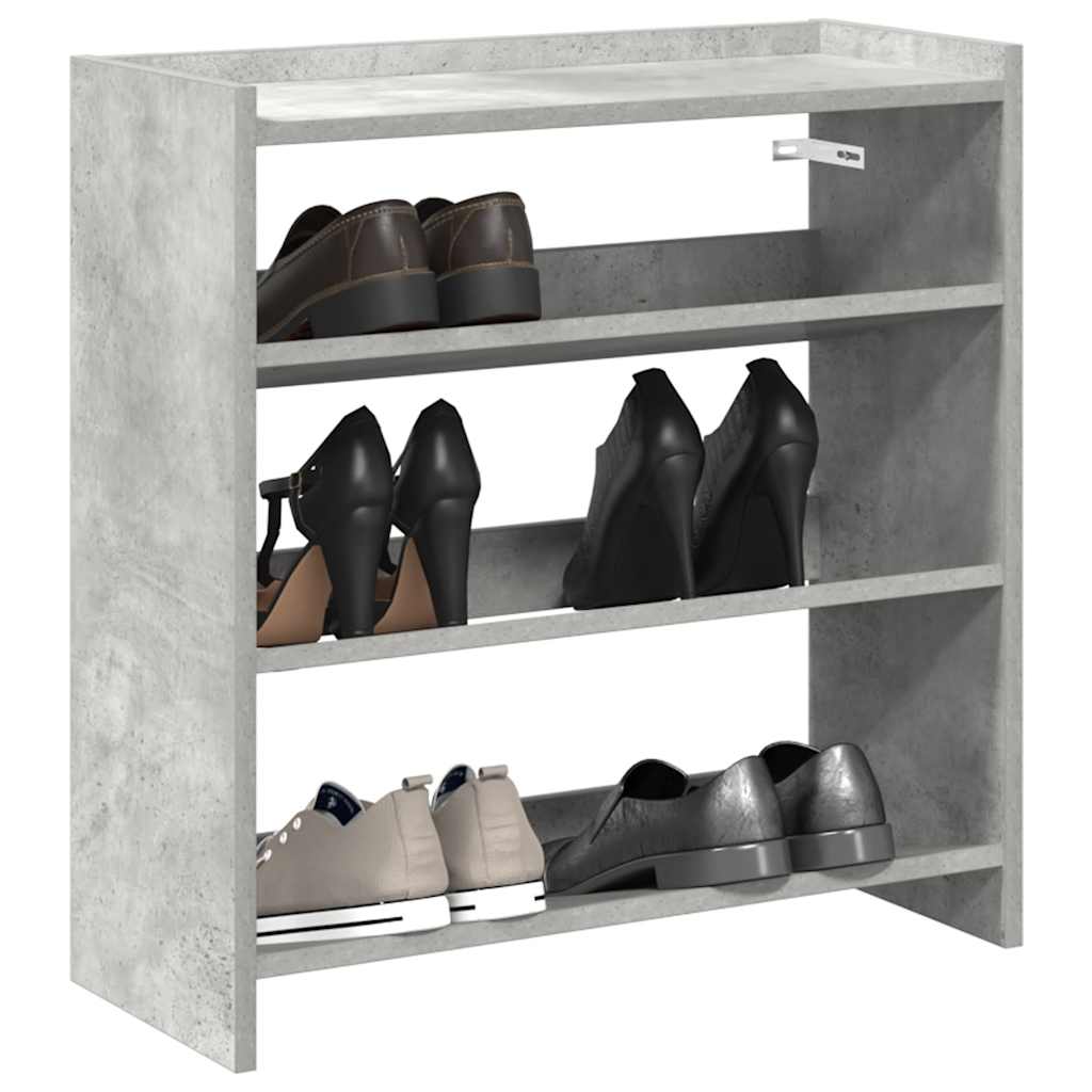 vidaXL Shoe Rack Concrete Grey 60x25x62 cm Engineered Wood