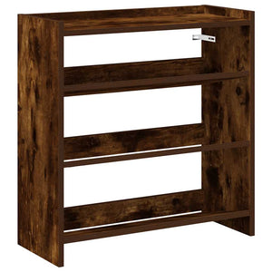 vidaXL Shoe Rack Smoked Oak 60x25x62 cm Engineered Wood