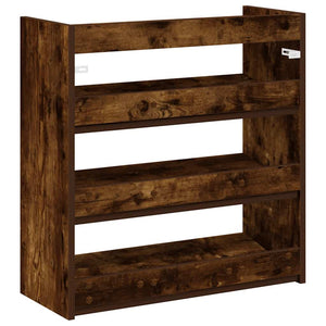 vidaXL Shoe Rack Smoked Oak 60x25x62 cm Engineered Wood