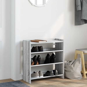 vidaXL Shoe Rack Grey Sonoma 60x25x62 cm Engineered Wood