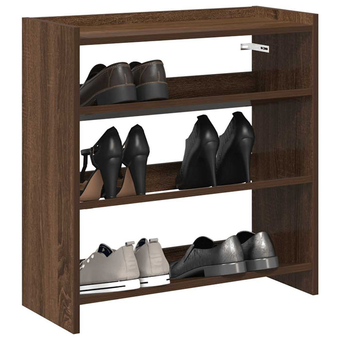 vidaXL Shoe Rack Brown Oak 60x25x62 cm Engineered Wood