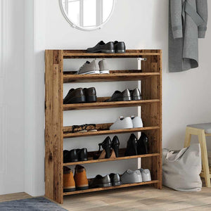 vidaXL Shoe Rack Old Wood 80x25x100 cm Engineered Wood