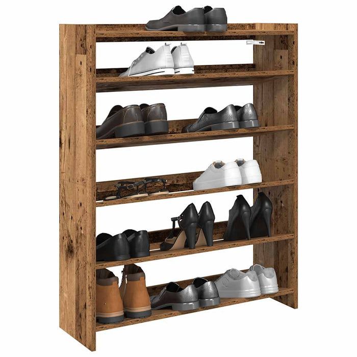 vidaXL Shoe Rack Old Wood 80x25x100 cm Engineered Wood