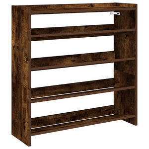 vidaXL Shoe Rack Smoked Oak 80x25x81 cm Engineered Wood