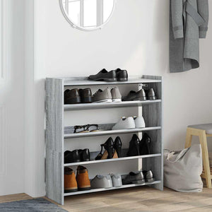 vidaXL Shoe Rack Grey Sonoma 80x25x81 cm Engineered Wood