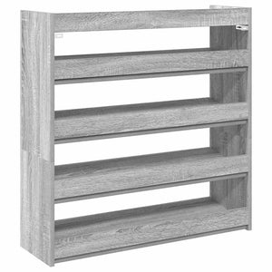 vidaXL Shoe Rack Grey Sonoma 80x25x81 cm Engineered Wood