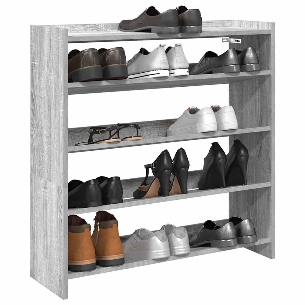 vidaXL Shoe Rack Grey Sonoma 80x25x81 cm Engineered Wood