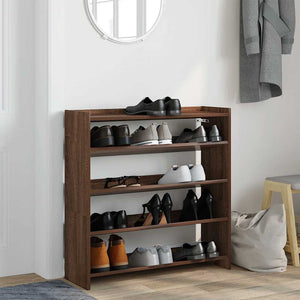 vidaXL Shoe Rack Brown Oak 80x25x81 cm Engineered Wood