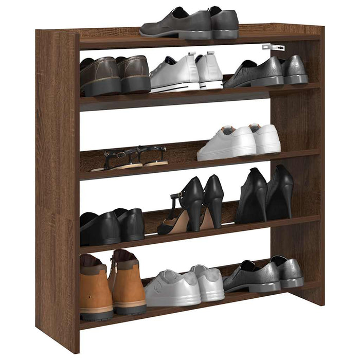 vidaXL Shoe Rack Brown Oak 80x25x81 cm Engineered Wood