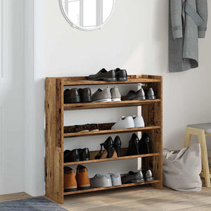 vidaXL Shoe Rack Old Wood 80x25x81 cm Engineered Wood