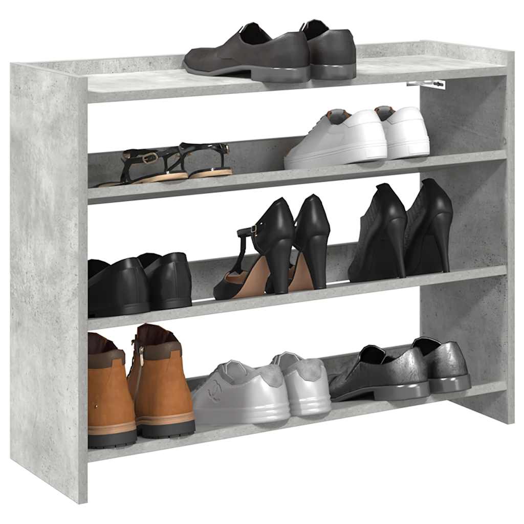 vidaXL Shoe Rack Concrete Oak 80x25x61.5 cm Engineered Wood